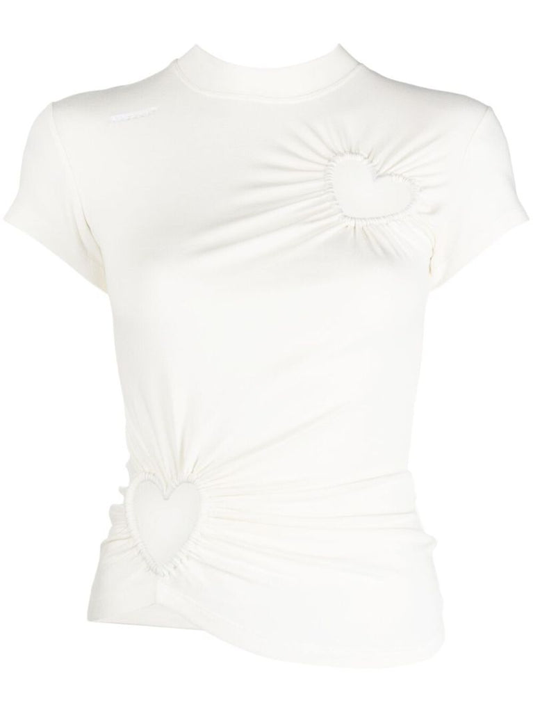 White Hearts Cut-out T-shirt