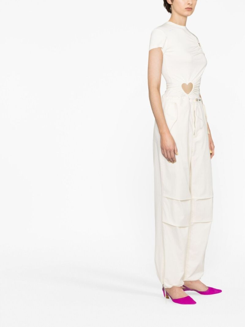 White Hearts Cut-out T-shirt