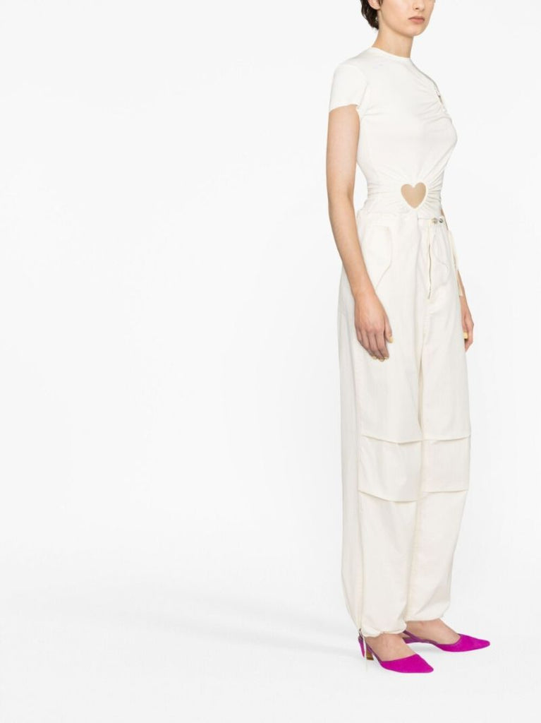 White Hearts Cut-out T-shirt