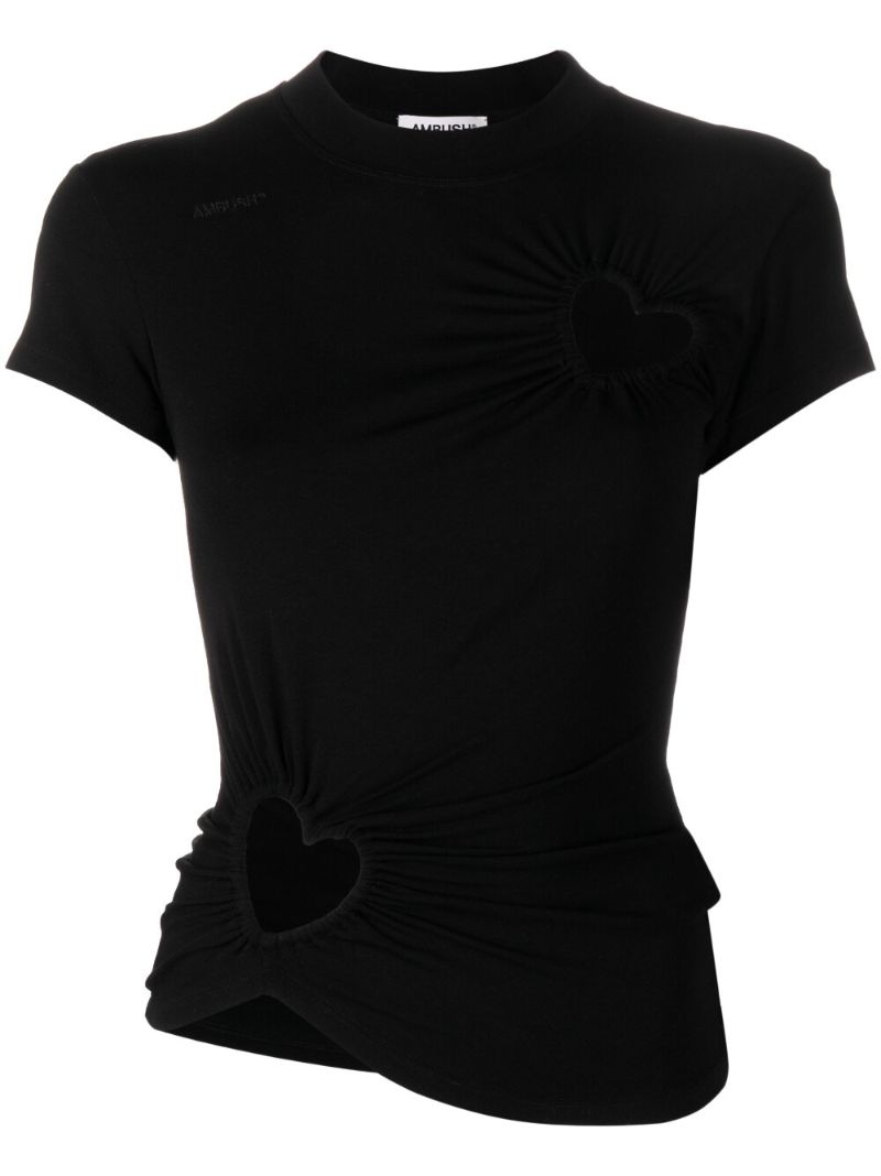 Black Heart Cut-out T-shirt