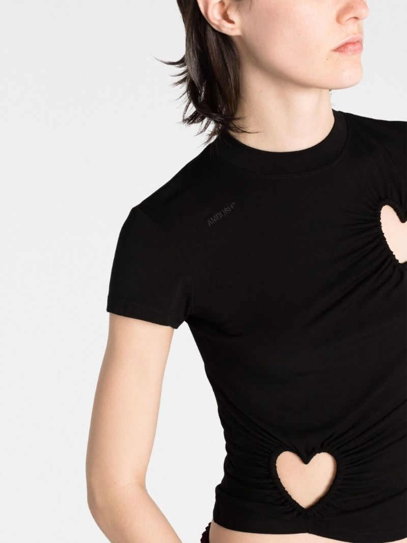 Black Heart Cut-out T-shirt