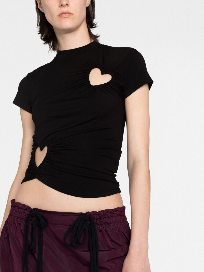 Black Heart Cut-out T-shirt