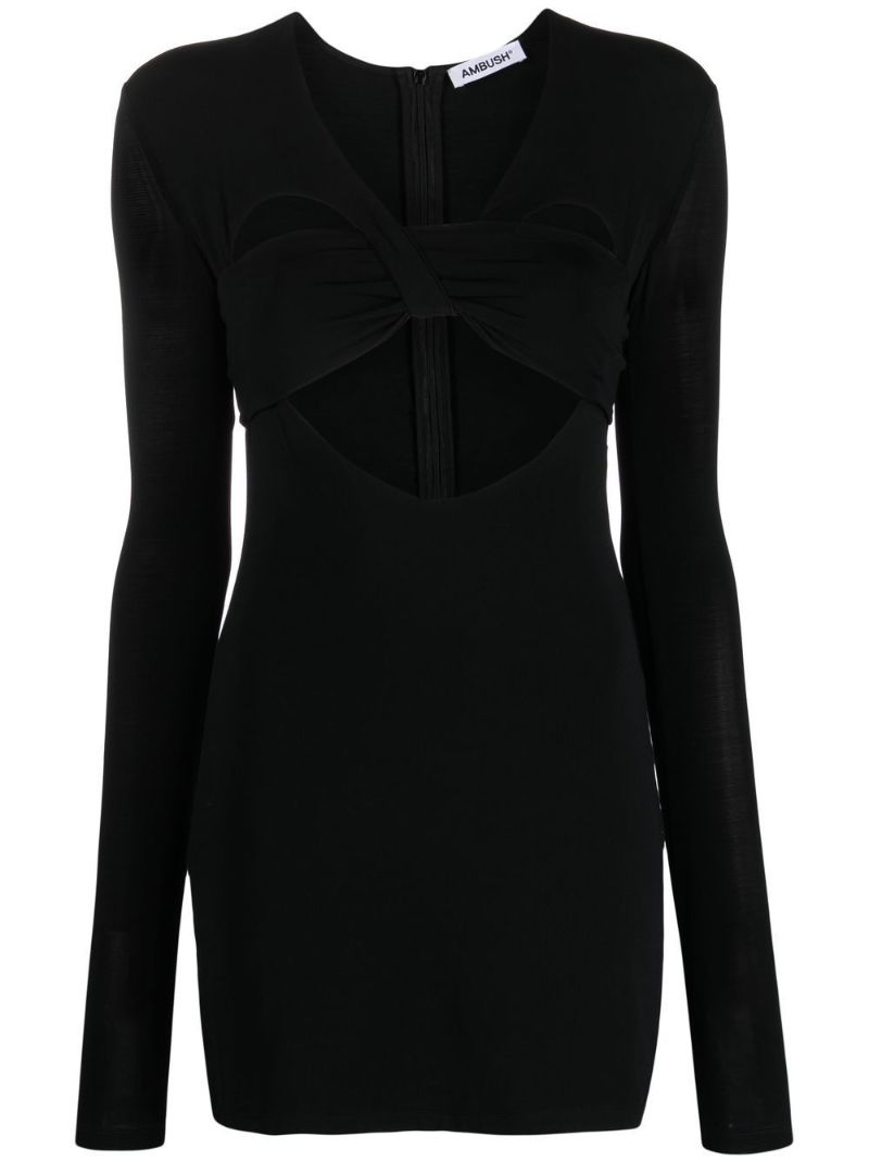 Black Cut-out Stretch Mini Dress