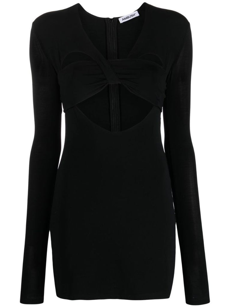 Black Cut-out Stretch Mini Dress