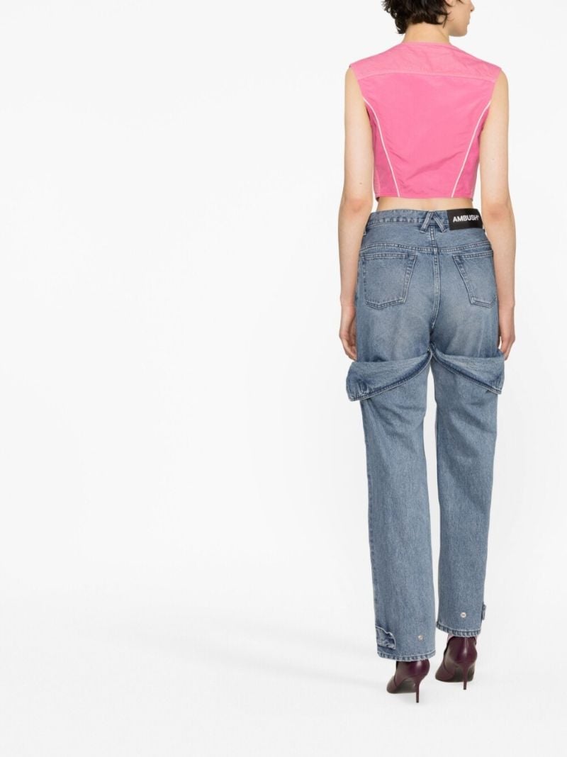 Pink Cropped Denim Top