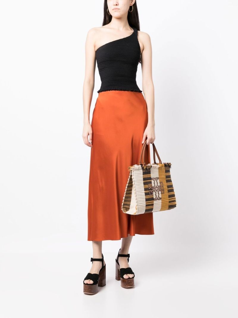 Orange Ella Woven Tote Bag