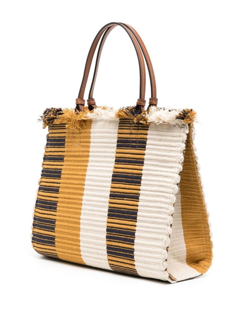 Orange Ella Woven Tote Bag