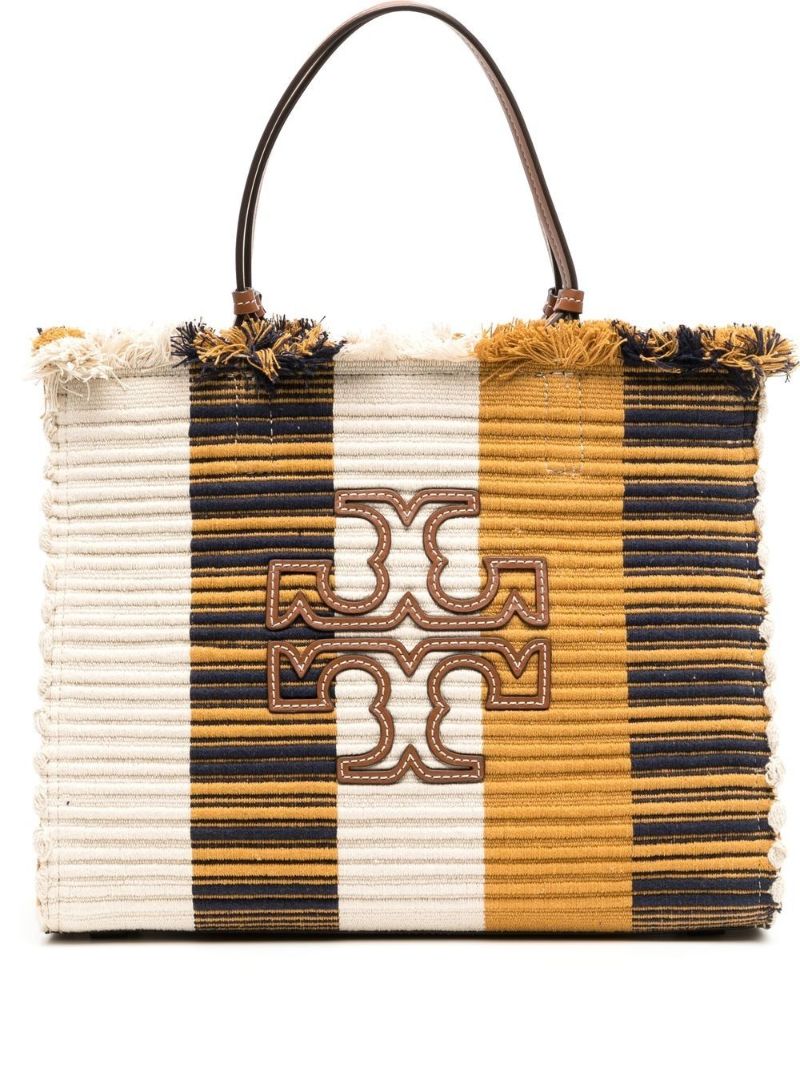 Orange Ella Woven Tote Bag