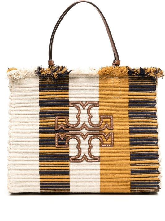 Orange Ella Woven Tote Bag
