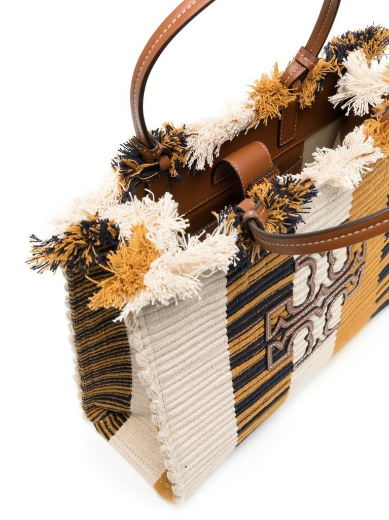 Orange Ella Woven Tote Bag