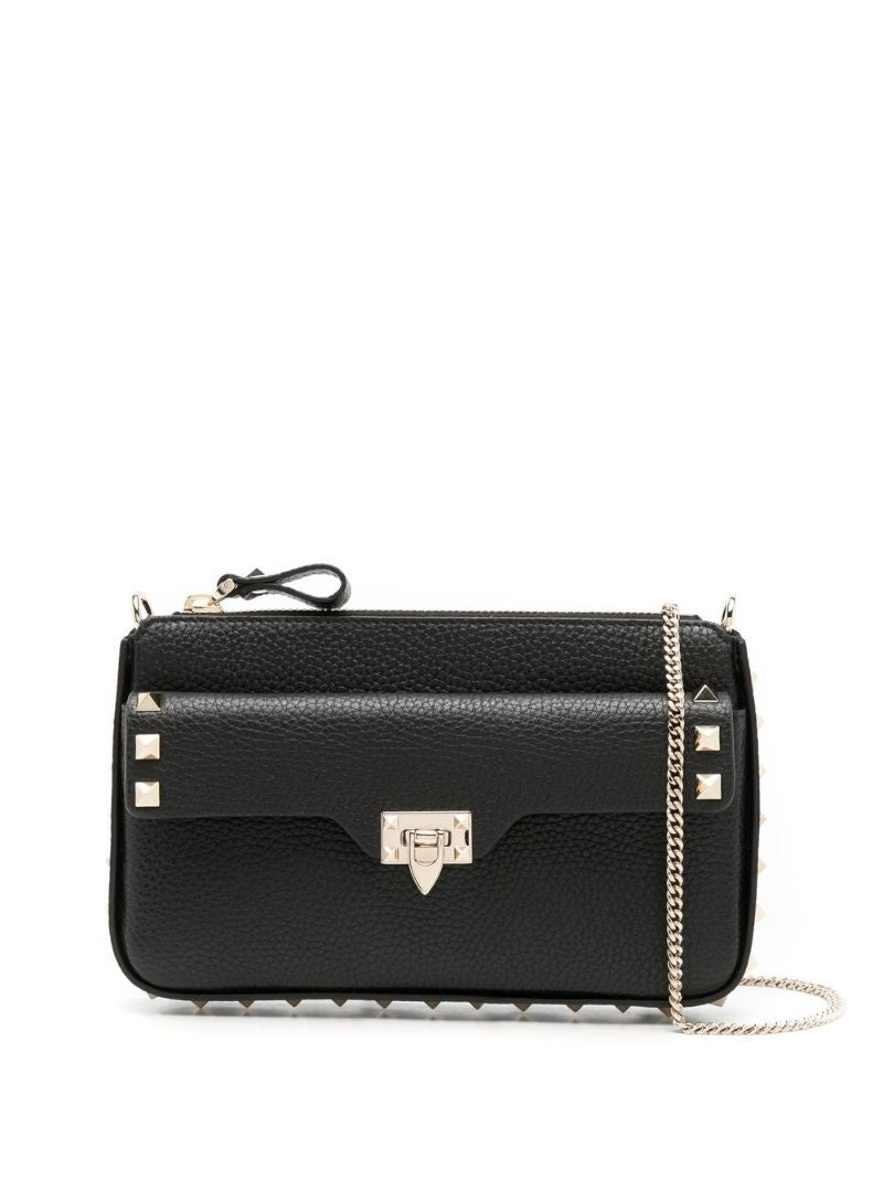 Black Rockstud Chain Link Mini Bag