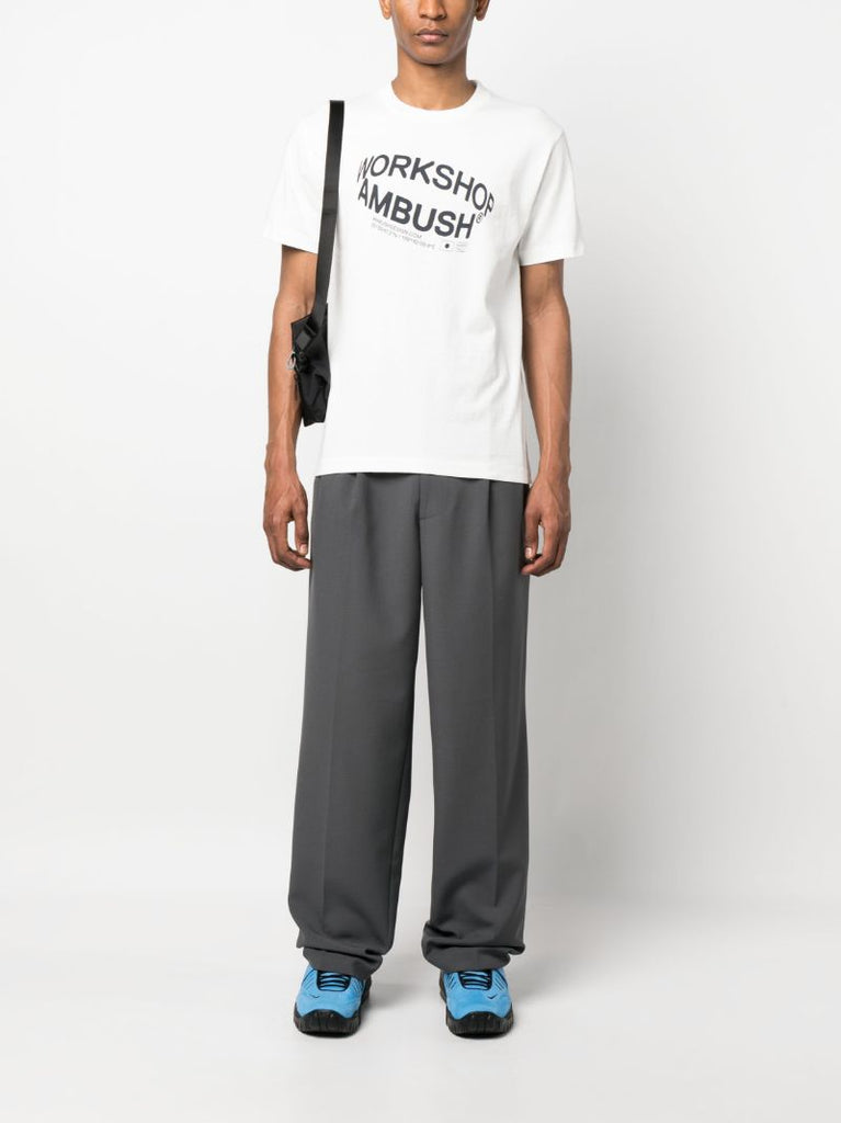 White Revolve Logo Print Cotton T-shirt