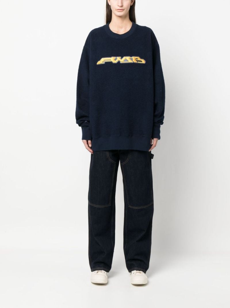 Blue Logo Embroidered Sweatshirt