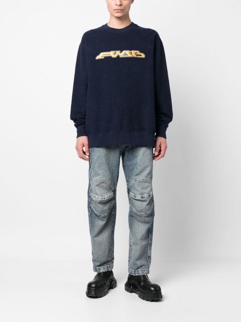 Blue Logo Embroidered Sweatshirt