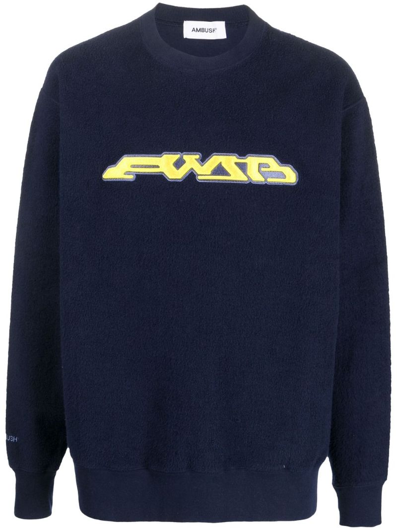 Blue Logo Embroidered Sweatshirt