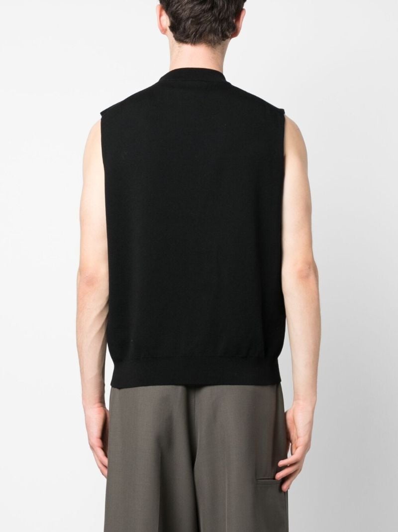 Black Chain Detailed Knit Vest