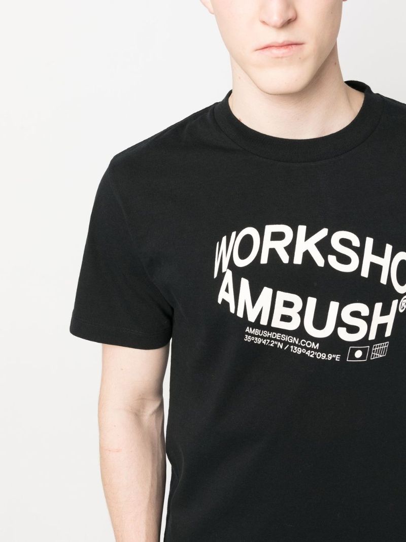 Black Revolve Logo Print Cotton T-shirt