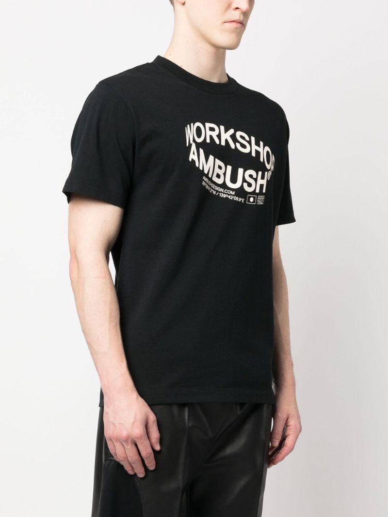 Black Revolve Logo Print Cotton T-shirt