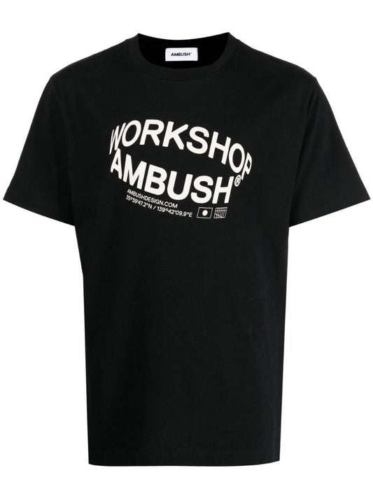 Black Revolve Logo Print Cotton T-shirt