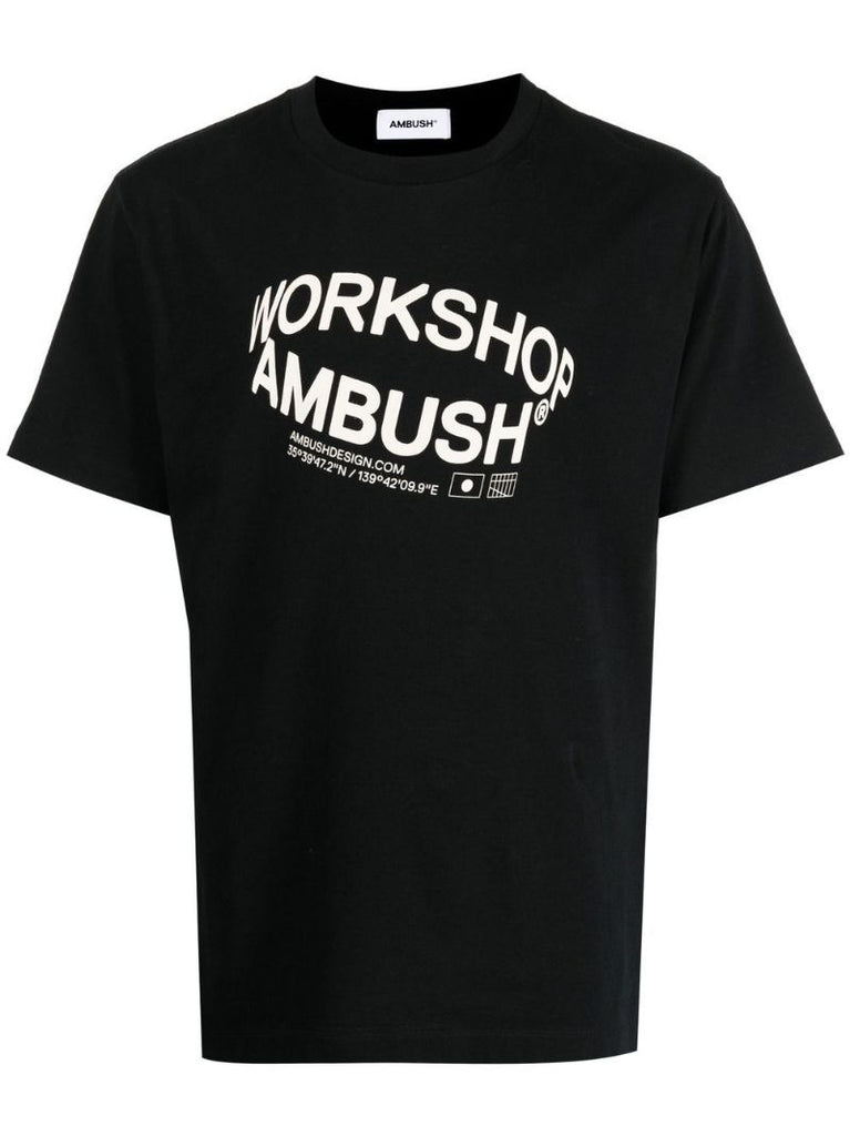 Black Revolve Logo Print Cotton T-shirt