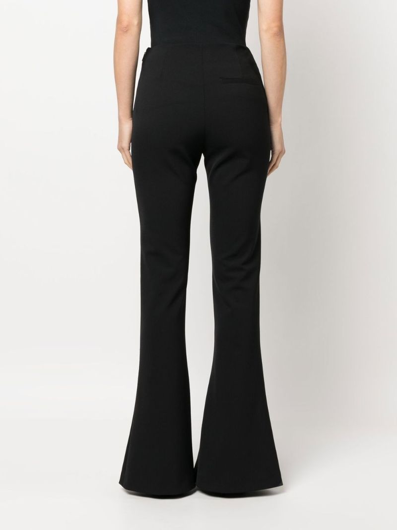 Black Front Slit Flared Trousers