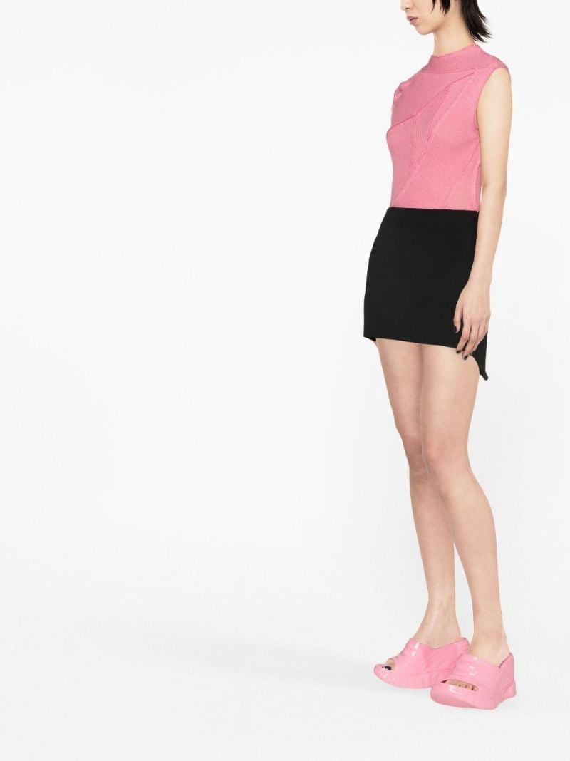 Black Asymmetric Mini Skirt