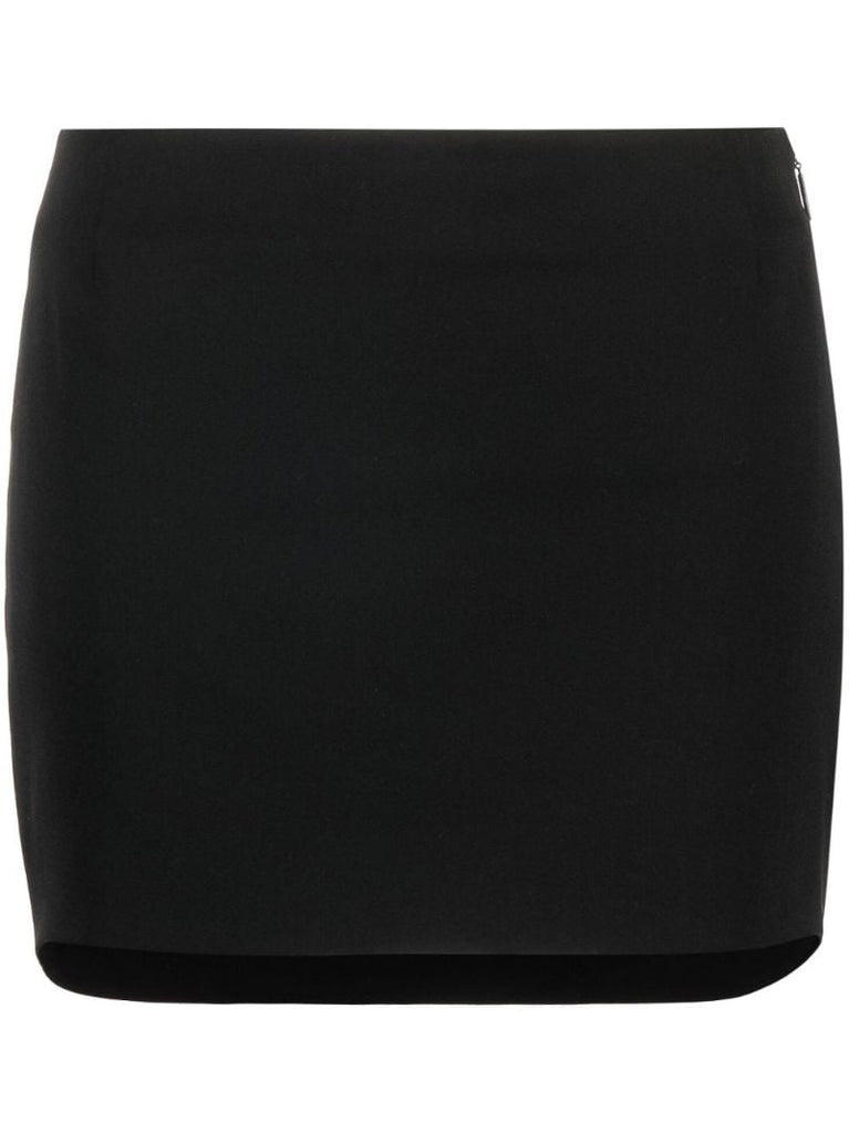 Black Asymmetric Mini Skirt