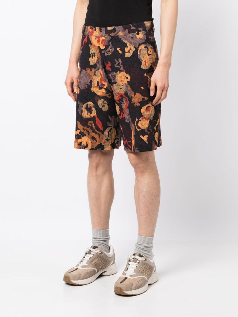 Black Lilypond Seersucker Bermuda Shorts