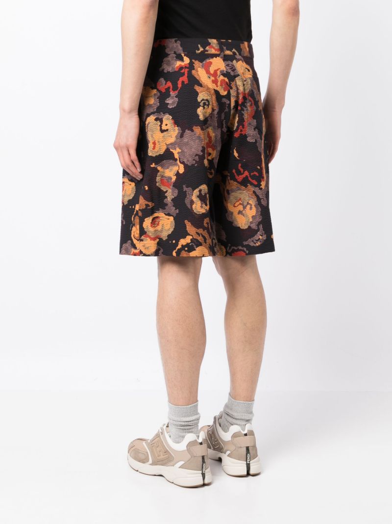 Black Lilypond Seersucker Bermuda Shorts