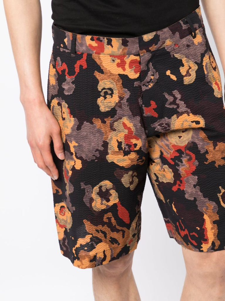 Black Lilypond Seersucker Bermuda Shorts