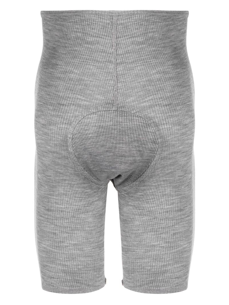 Grey Ribbed Wool Boxers
