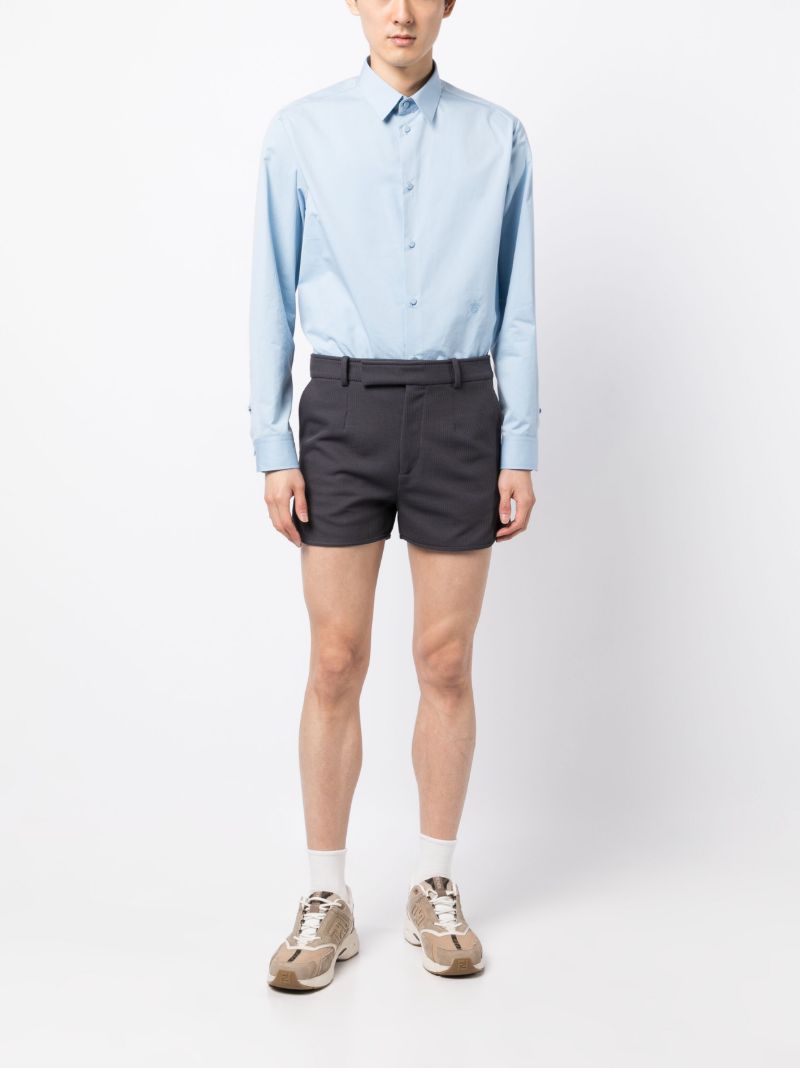 Grey Cotton Mini Shorts