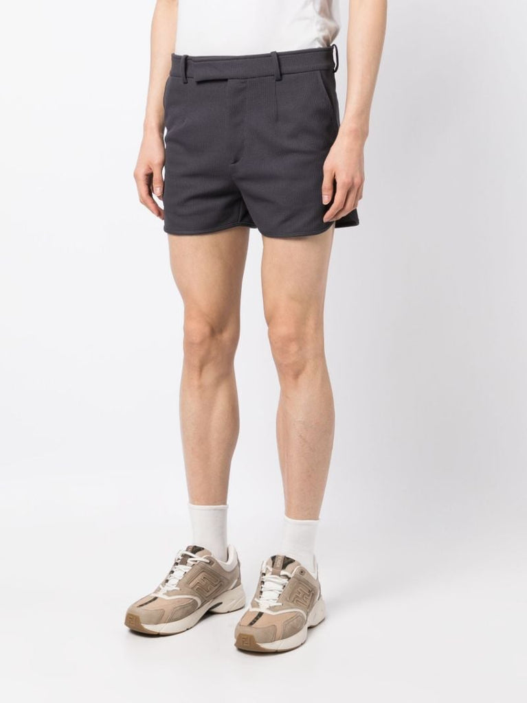 Grey Cotton Mini Shorts