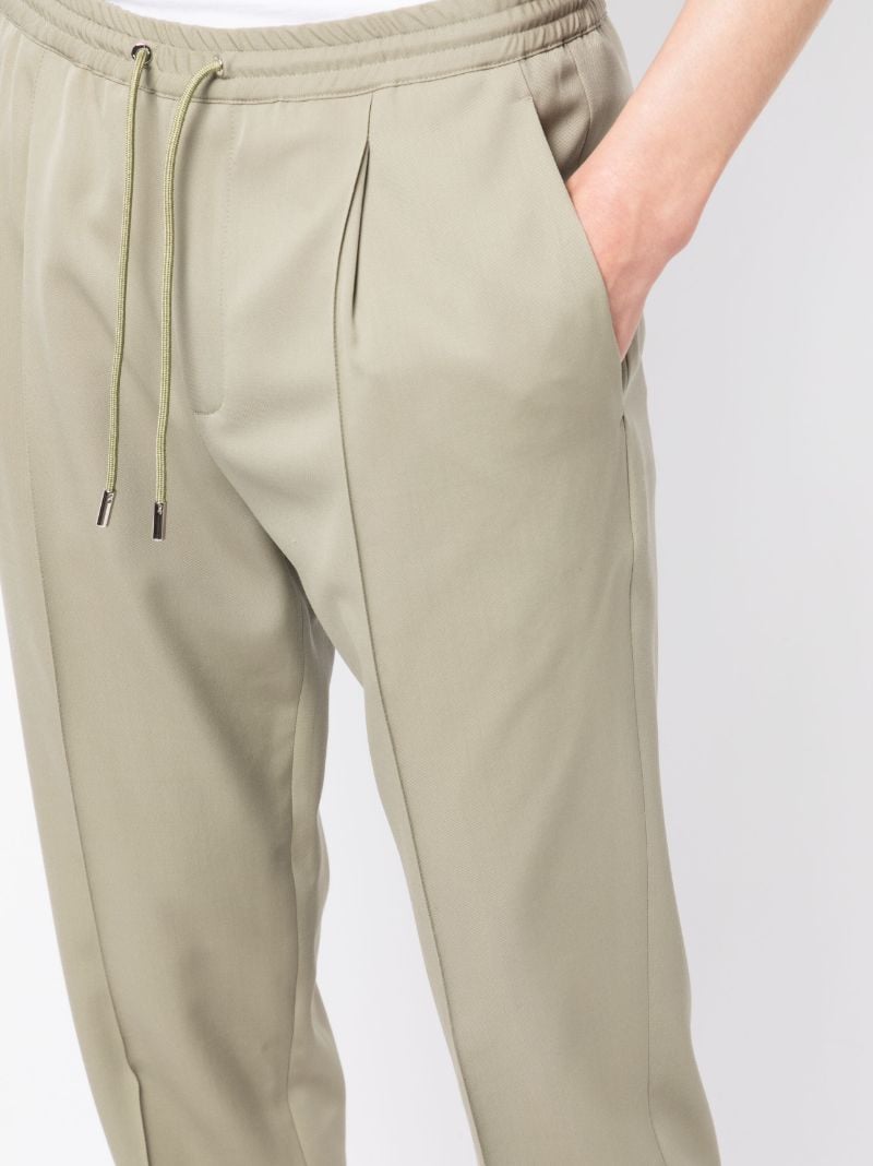 Green Drawstring Wool Track Pants