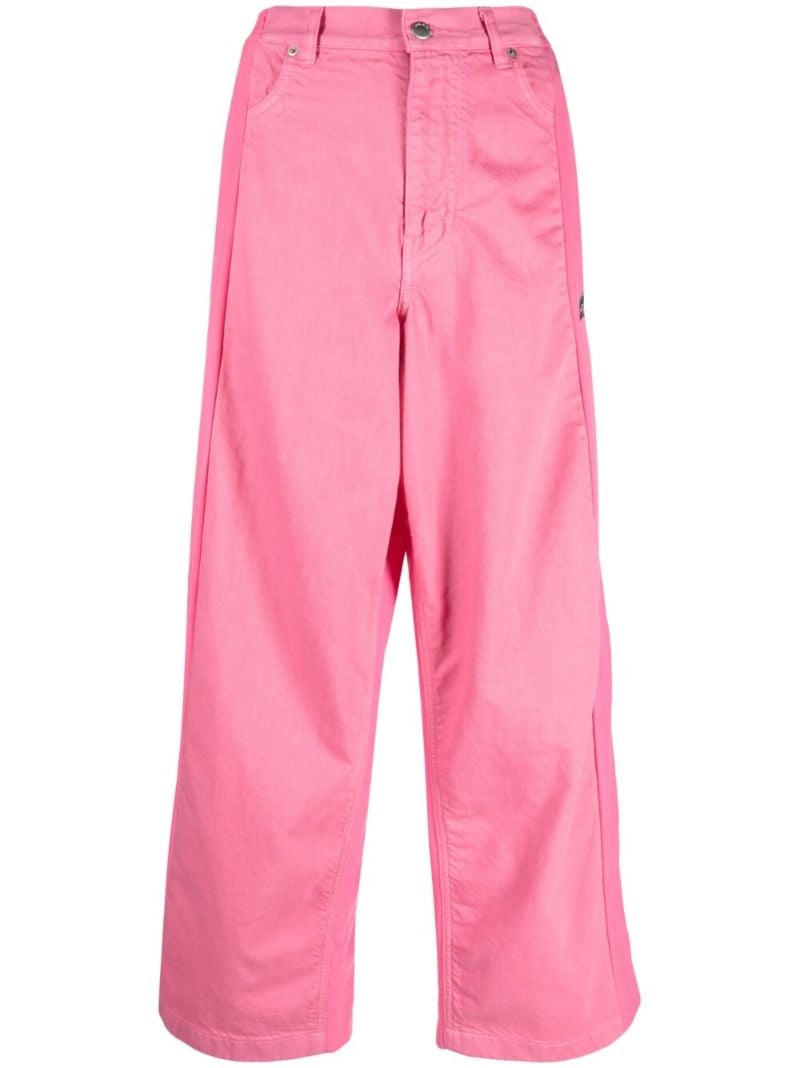Pink Wide Leg Panelled Trousers