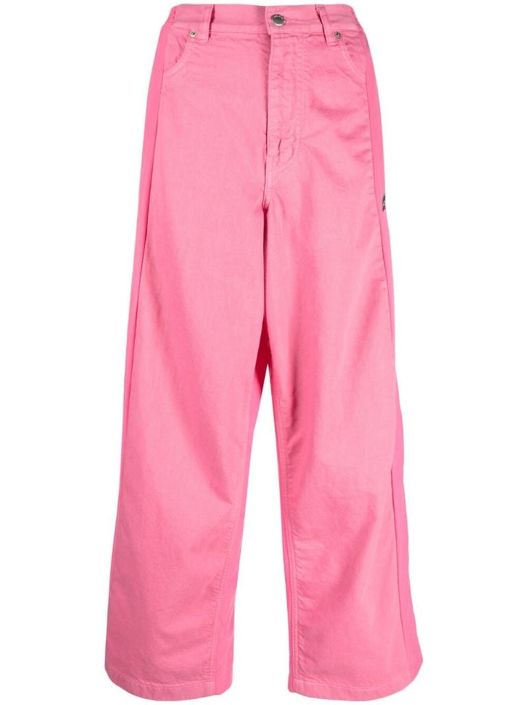 Pink Wide Leg Panelled Trousers