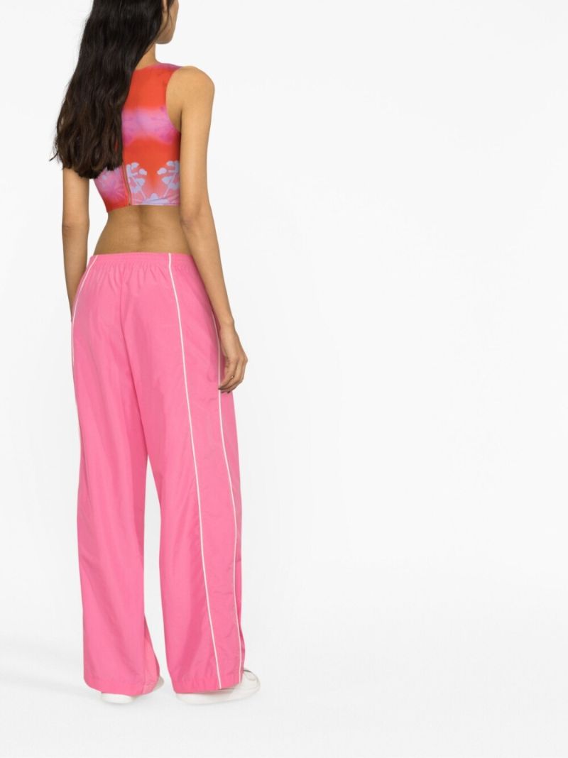 Pink Wide Leg Panelled Trousers