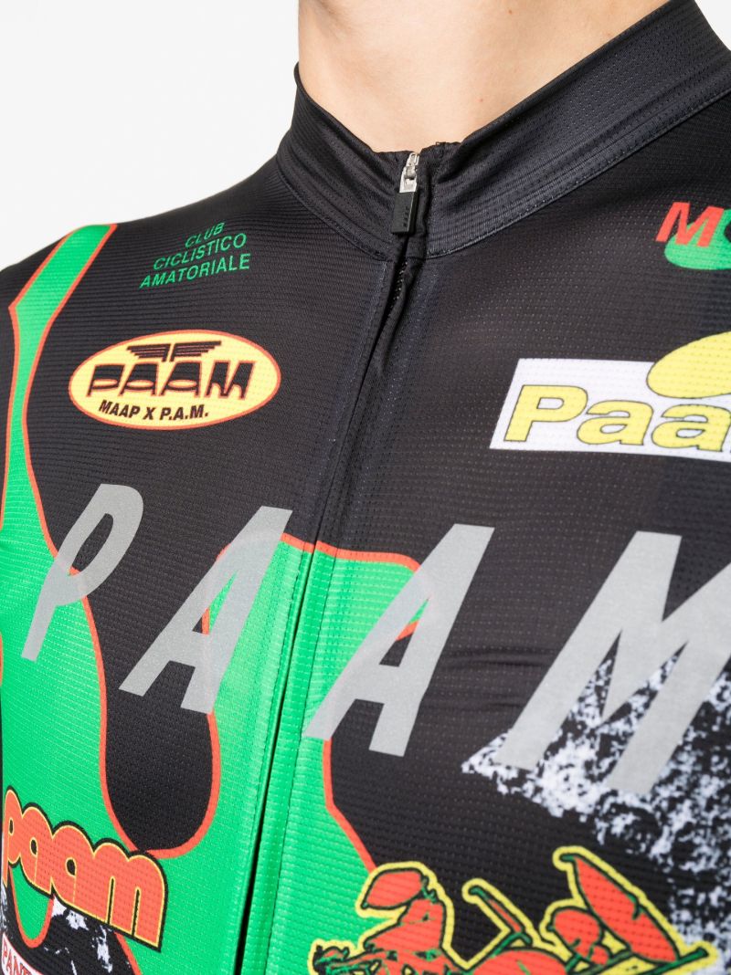 X Pam Black Team Printed Cycling Jersey Top