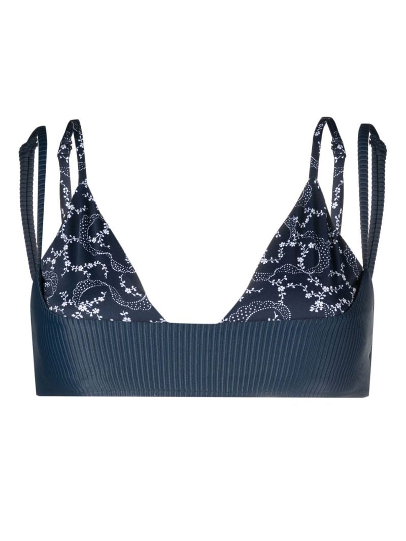 Blue Bellamy Bandana Print Layered Bikini Top