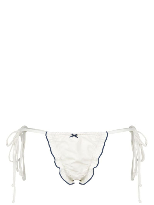White Tidal Side-tie Bikini Bottoms