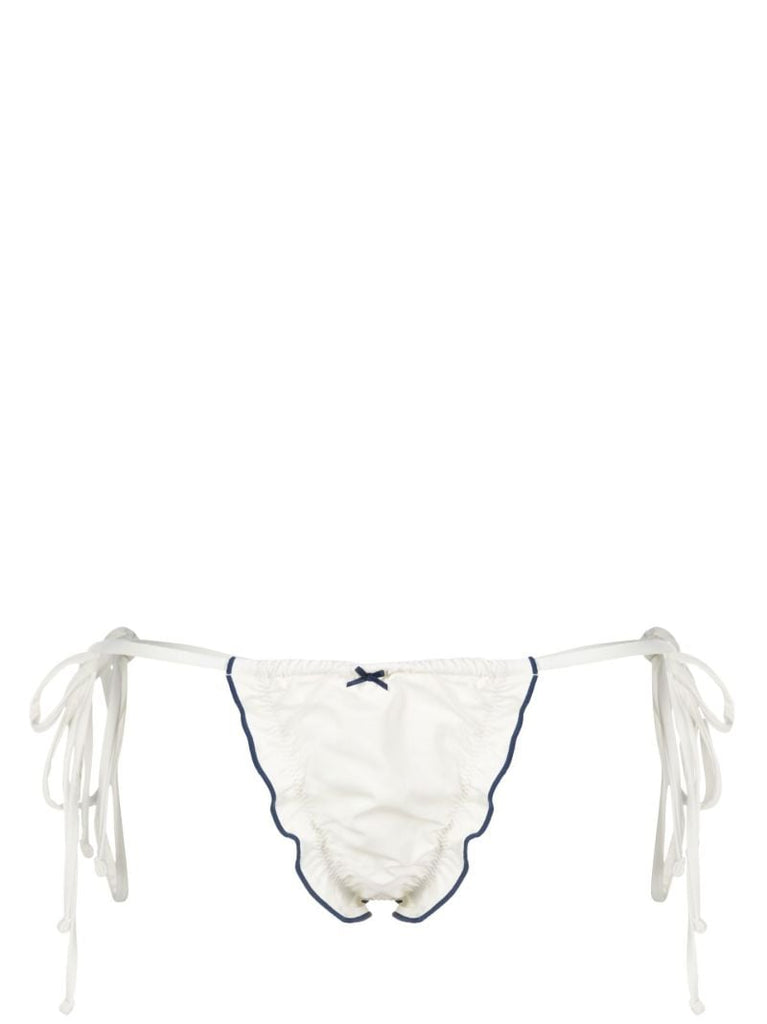 White Tidal Side-tie Bikini Bottoms