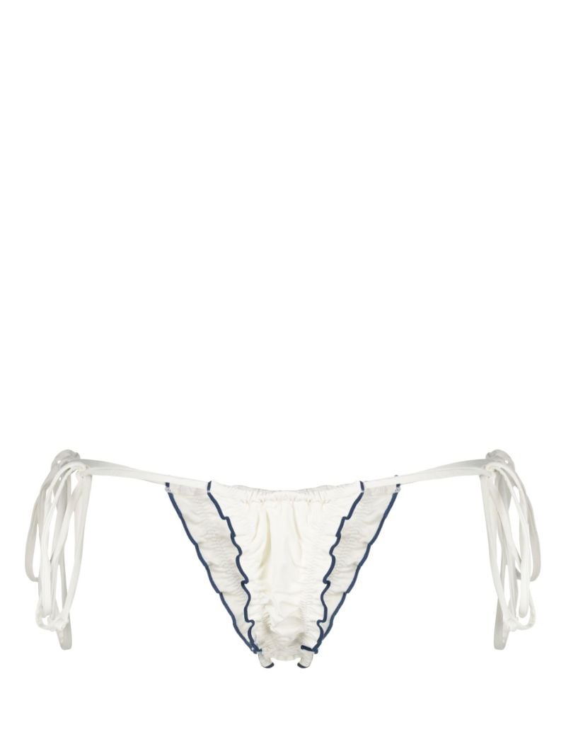 White Tidal Side-tie Bikini Bottoms
