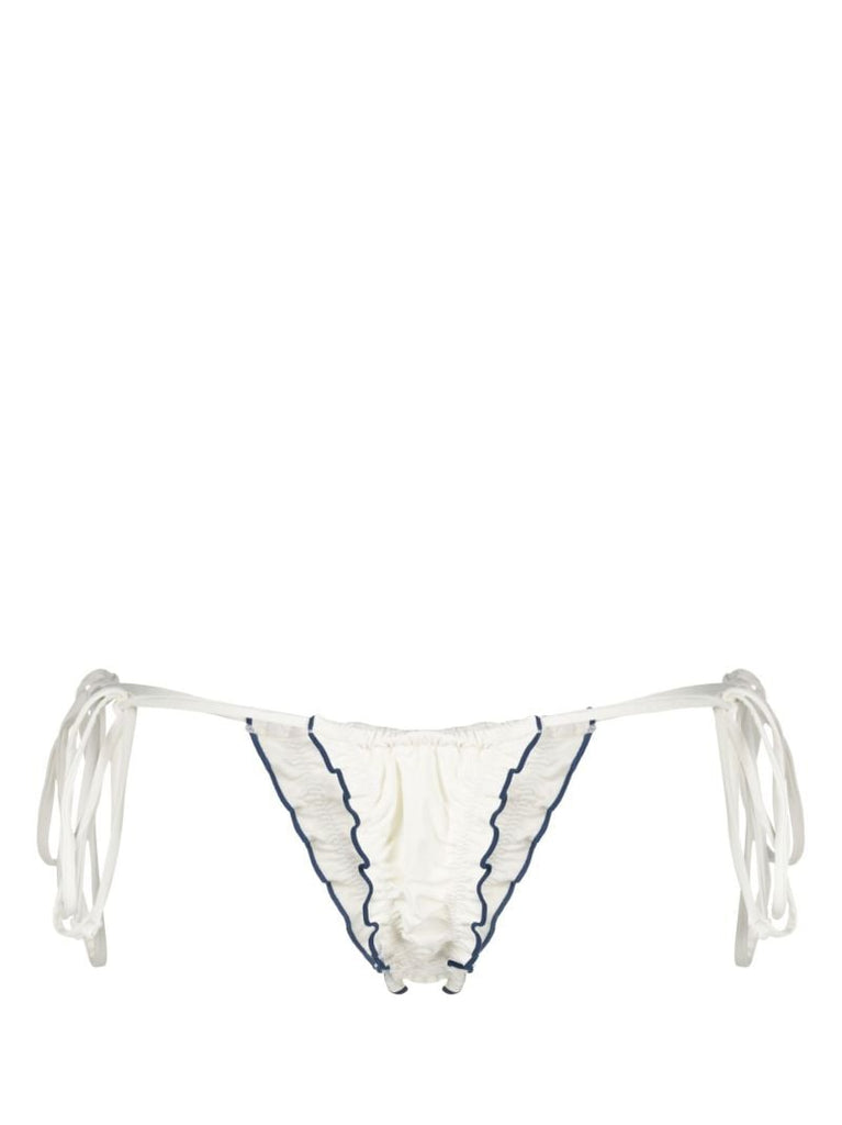 White Tidal Side-tie Bikini Bottoms