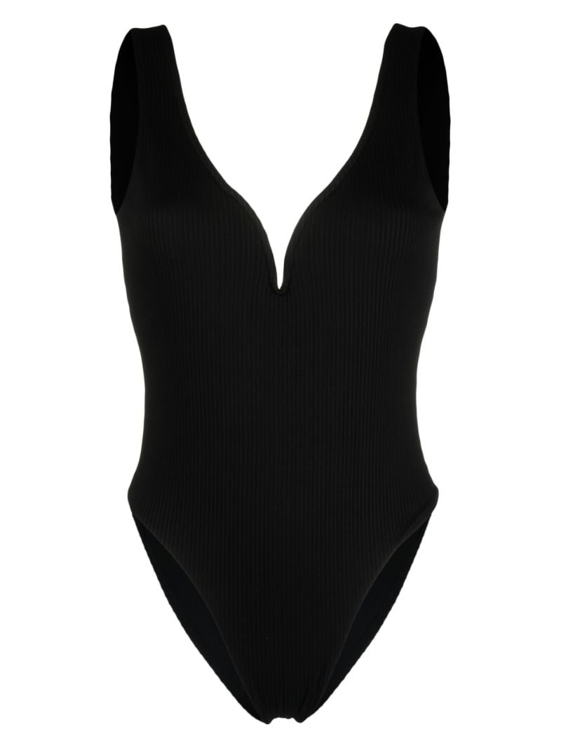 Black Kiki Plunging V-neck Swimsuit