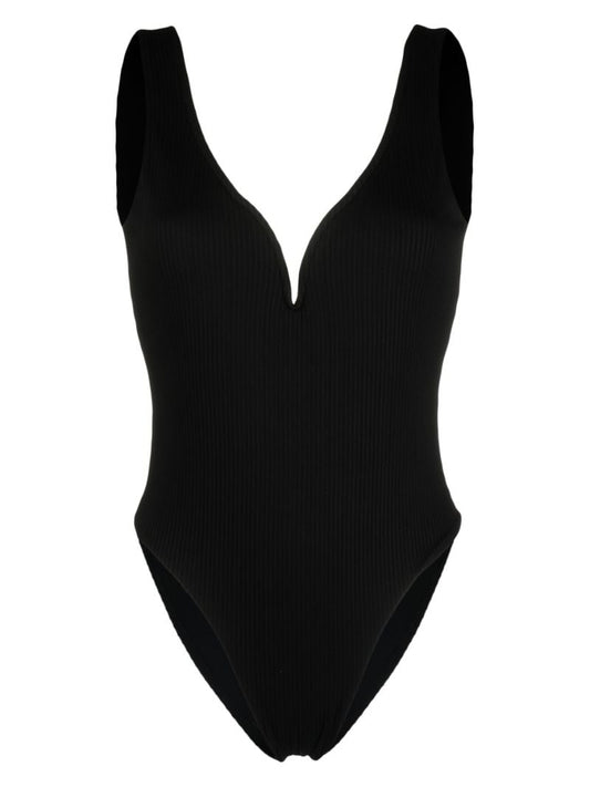 Black Kiki Plunging V-neck Swimsuit
