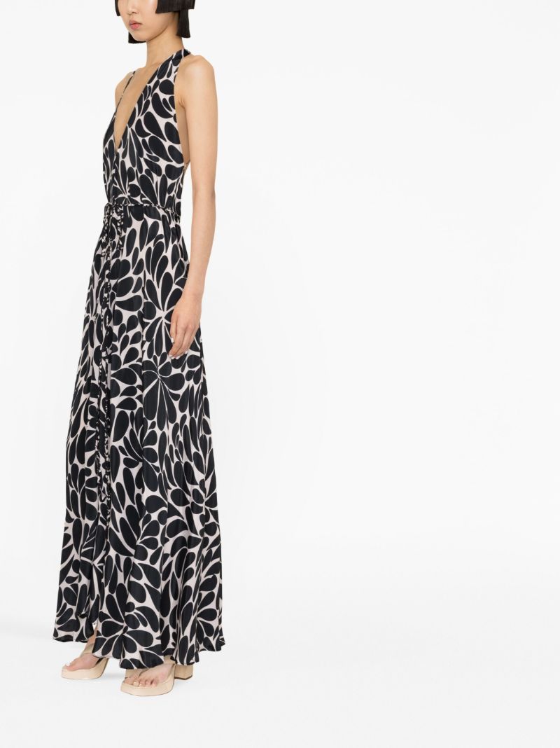 Black Exclusive Goddess Printed Maxi Dress