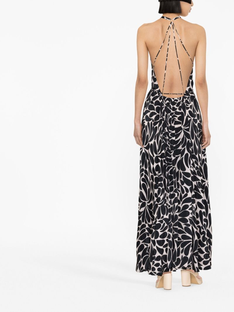 Black Exclusive Goddess Printed Maxi Dress