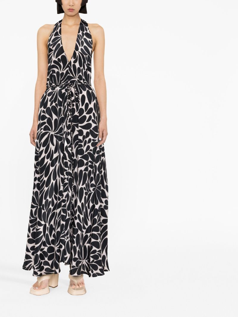 Black Exclusive Goddess Printed Maxi Dress