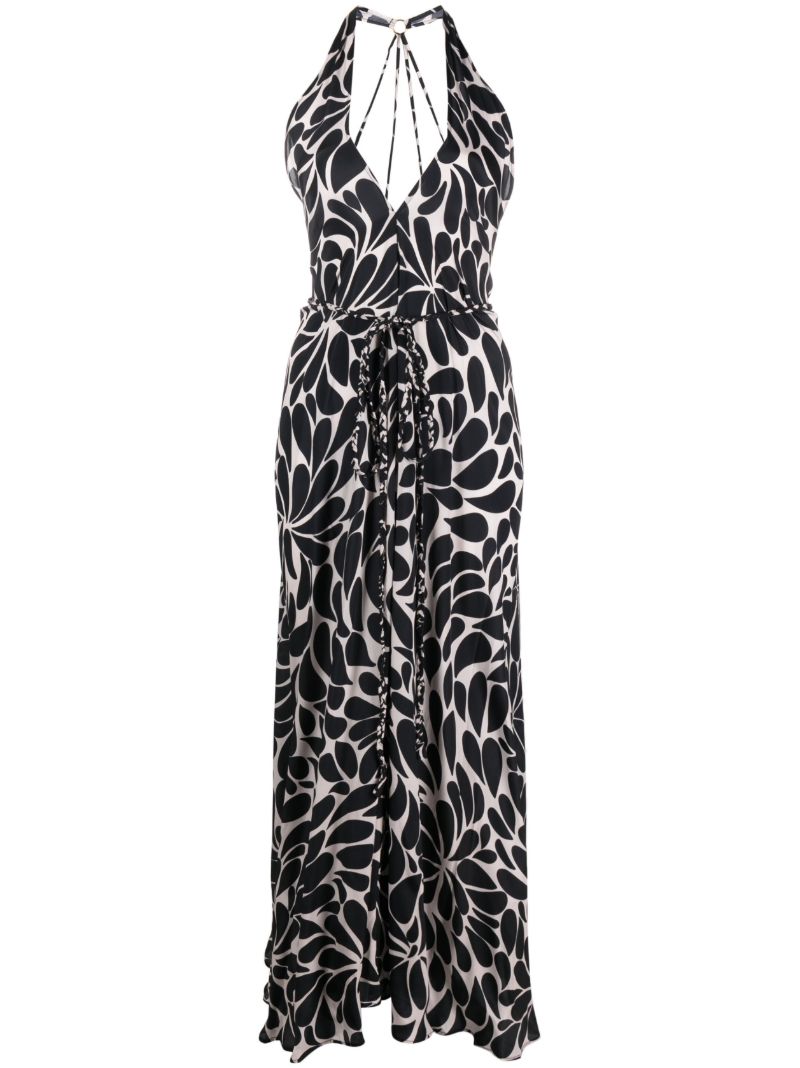 Black Exclusive Goddess Printed Maxi Dress