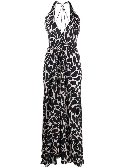 Black Exclusive Goddess Printed Maxi Dress